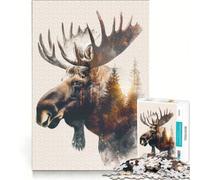 1000 Piece Jigsaw Puzzle for Adults Canadian Moose Nature, Anti-Stress Toys, Difficult Challenge, Deal As Gifts for The Whole Family 38x26cm