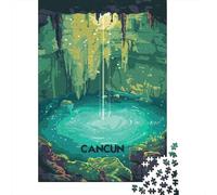 1000 Piece Jigsaw Puzzle for Adults, Cancun Cenote Dive, 52x38cm/1000pcs, Shared Puzzle Activity, Weekend Leisure And Friends And Family
