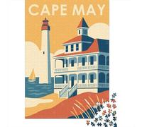 1000 Piece Jigsaw Puzzle for Adults, Cape May Travel, 38x26cm/1000pcs, Winter Indoor Activity And Holiday Downtime