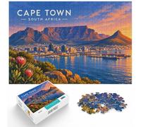 1000 Piece Jigsaw Puzzle for Adults, Cape Town Skyline at Night | For festive leisure at home: Adult jigsaw puzzle with 1000 pieces; for winter leisure at home with the complete challenge.