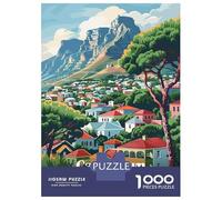 1000 Piece Jigsaw Puzzle for Adults Cape Town, South Africa Illustration Puzzles for Adults Relaxing Games Pattern Assembly for Is Ideal As A Gift 38x26cm/1000pcs