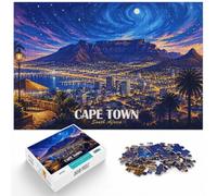 1000 Piece Jigsaw Puzzle for Adults, Cape Town South Africa Nightscape | For cold evenings at home, this 1000-piece jigsaw puzzle for adults offers 1000 pieces for the Christmas break.