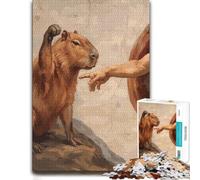 1000 Piece Jigsaw Puzzle for Adults, Capybara and God's Hand | Adult puzzle challenge on winter nights for rewarding progress.