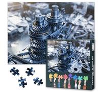 1000 Piece Jigsaw Puzzle for Adults Car Gearbox Artwork Mechanical Transmission Gears Detailed Automotive Engineering Design Premium Quality Puzzle for Home Office Decor 27.5x19.7 Inch