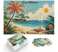 1000 Piece Jigsaw Puzzle for Adults, Caribbean, The Bahamas Travel | For rainy days and slower weekends: Adult jigsaw puzzle with 1000 pieces; for a satisfying activity at home.