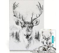 1000 Piece Jigsaw Puzzle for Adults Caribou Reindeer, Educational Toy, Decompressing Intellectual, Great Gift for Gaming 50x75cm
