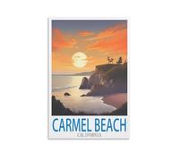 1000 Piece Jigsaw Puzzle for Adults Carmel Beach California Home Decor Birthday Party Gift Toy for Men Women Elders Seniors 52x38cm