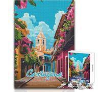 1000 Piece Jigsaw Puzzle for Adults Cartagena, Colombia Street Scene But Fun And Humorous Educational Game Gifts for Women Men (size 50x75cm)