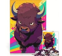 1000 Piece Jigsaw Puzzle for Adults Cartoon Buffalo Colorful, Educational Games, Analysis And Logic, Unique Challenge Game 50x75cm