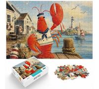 1000 Piece Jigsaw Puzzle for Adults, Cartoon Lobster in Sailor Outfit | For the festive season: Adult jigsaw puzzle with 1000 pieces turns winter downtime into puzzle time.