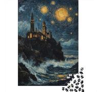 1000-Piece Jigsaw Puzzle for Adults, Castle by The Sea, 52x38cm/1000pcs, Shared Puzzle Activity, Quiet Home Time And Couples And Families