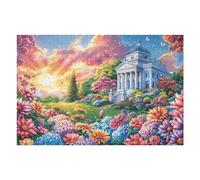 1000 Piece Jigsaw Puzzle for Adults Castle Flower Border 1000 PCS 75x50cm Universal Puzzle for All Occasions Home Decor Family Fun Stress Relief All in One Gift