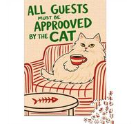1000 Piece Jigsaw Puzzle for Adults, Cat Approves Guests Sign