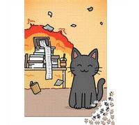 1000 Piece Jigsaw Puzzle for Adults, Cat in a chaotic office
