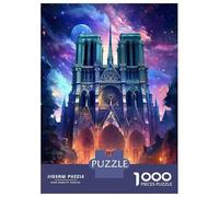 1000 Piece Jigsaw Puzzle for Adults Cathedral Notre Dame Paris Adult Jigsaw Puzzle Toy Wall Decor Precision Cutting Unique Gifts for Birthday And Christmas 70x50cm/1000pcs