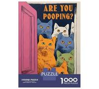 1000 Piece Jigsaw Puzzle for Adults Cats Asking Are You Pooping Jigsaw for Adults Hands-on Game Improve Memory Birthday And Unique Gifts 38x26cm/1000pcs