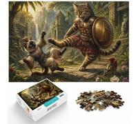 1000 Piece Jigsaw Puzzle for Adults, Cats in Ancient Warrior Battle | For winter weekends: Adult jigsaw puzzle with 1000 pieces creates puzzle time on colder days.