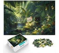 1000 Piece Jigsaw Puzzle for Adults, Cats in the Jungle Illustration | For shared family time: Adult jigsaw puzzle with 1000 pieces turns free time into a focused activity.