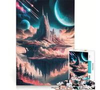 1000 Piece Jigsaw Puzzle for Adults Celestial Castle Realms, Brain Teaser Game, Precision Cutting, Artists Collection, Fine Art 38x52cm