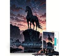1000 Piece Jigsaw Puzzle for Adults Celestial Horse Guardian Sharp Cut Craft Problem Solve Fun Idle Time Game Xmas Art Display (38x52cm)