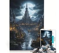 1000 Piece Jigsaw Puzzle for Adults Celestial Nocturnal Spire, Anti-Stress Toys, Difficult Challenge, Deal As Gifts for The Whole Family 38x26cm