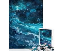 1000 Piece Jigsaw Puzzle for Adults Celestial Ocean Waves 1000 Piece Jigsaw Educational Game Gifts for Women Men Suitable for Couples (38x52cm)