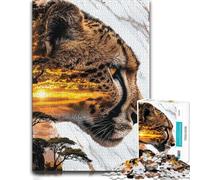 1000 Piece Jigsaw Puzzle for Adults, Celestial Prowler of the Savannah | Enjoy a indoor activity for adults on rainy days for screen-free time.