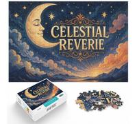 1000 Piece Jigsaw Puzzle for Adults, Celestial Reverie Moon and Stars Art | For piece-by-piece progress, this adult jigsaw puzzle with 1000 pieces turns free time into a focused activity.
