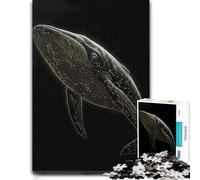1000 Piece Jigsaw Puzzle for Adults, Celestial Whale in the Dark | Paper puzzle activity on Sunday afternoons for screen-free time.