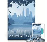 1000 Piece Jigsaw Puzzle for Adults Central Park New York Sharp Cut Craft Problem Solve Fun Idle Time Game Xmas Art Display (50x75cm)