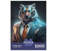 1000 Piece Jigsaw Puzzle for Adults CEO Tiger In Suit Jigsaw Puzzle Toy Wall Decor Wall Decoration Difficult And Challenge 70x50cm/1000pcs