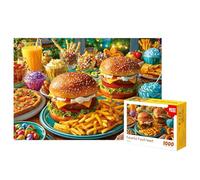 1000 Piece Jigsaw Puzzle for Adults Challenging Premium Quality with 8 Zone Division Artistic Design 380x260mm Gift for Puzzle Lovers (Food)