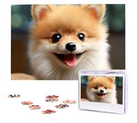 1000 Piece Jigsaw Puzzle for Adults Challenging Puzzle for Game Nights Cute Little Pomeranian Wooden Puzzle Personalized Custom Wood Puzzles for Family Picture Puzzles Finished Size 29.5"x19.7"