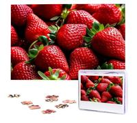 1000 Piece Jigsaw Puzzle for Adults Challenging Puzzle for Game Nights Fresh Strawberries Wooden Puzzle Personalized Custom Wood Puzzles for Family Picture Puzzles Finished Size 29.5"x19.7"