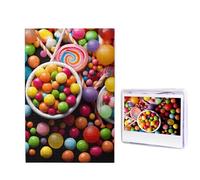 1000 Piece Jigsaw Puzzle for Adults Challenging Puzzle for Game Nights Wooden Puzzle Personalized Custom Wood-Puzzles for Family Colour Candy Picture Puzzles Finished Size 29.5"x19.7"