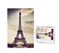 1000 Piece Jigsaw Puzzle for Adults Challenging Puzzle for Game Nights Wooden Puzzle Personalized Custom Wood-Puzzles for Family Eiffel Tower Love Paris Picture Puzzles Finished Size 29.5"x19.7"