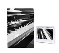 1000 Piece Jigsaw Puzzle for Adults Challenging Puzzle for Game Nights Wooden Puzzle Personalized Custom Wood-Puzzles for Family Black White Piano Keyboard Picture Puzzles Finished Size 29.5"x19.7"