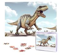 1000 Piece Jigsaw Puzzle for Adults Challenging Puzzles Dinosaur Walking Dinosaur Walking Photo Puzzle Gifts for Family Home Wall Decor Personalized Wooden Puzzles 75 x 50 CM