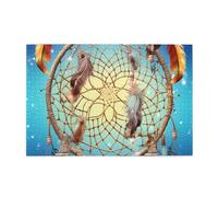 1000 Piece Jigsaw Puzzle for Adults Challenging Puzzles for Game Nights Catch Dream Net Wooden Puzzle Personalized Custom Wood Puzzles for Family Picturepuzzle Finished Size 29.5"x19.7"