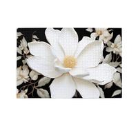 1000 Piece Jigsaw Puzzle for Adults Challenging Puzzles for Game Nights White Floral Wooden Puzzle Personalized Custom Wood Puzzles for Family Picturepuzzle Finished Size 29.5"x19.7"