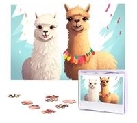 1000 Piece Jigsaw Puzzle for Adults Challenging Puzzles Llama Alpaca Photo Puzzle Gifts for Family Home Wall Decor Personalized Wooden Puzzles 75 x 50 CM