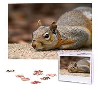 1000 Piece Jigsaw Puzzle for Adults Challenging Puzzles Squirrel Just Laying Photo Puzzle Gifts for Family Home Wall Decor Personalized Wooden Puzzles 75 x 50 CM