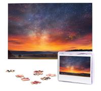 1000 Piece Jigsaw Puzzle for Adults Challenging Puzzles Starry Night Sunset Skyscape Photo Puzzle Gifts for Family Home Wall Decor Personalized Wooden Puzzles 29.5" x 19.7"
