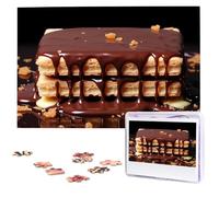 1000 Piece Jigsaw Puzzle for Adults Challenging Puzzles Wafers Dripping with Chocolate Photo Puzzle Gifts for Family Home Wall Decor Personalized Wooden Puzzles 75 x 50 CM