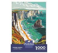1000 Piece Jigsaw Puzzle for Adults, Channel Islands Coastline Artwork, Creative Leisure Activity, Gift for Adults, Pieces, 38x26cm/1000pcs