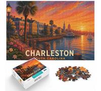 1000 Piece Jigsaw Puzzle for Adults, Charleston South Carolina | For relaxed weekends: Adult jigsaw puzzle with 1000 pieces supports a slower, more focused form of entertainment.