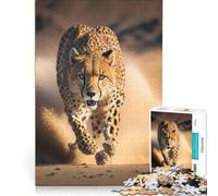 1000 Piece Jigsaw Puzzle for Adults Cheetah Running on Camera, Anti-Stress Toys, Difficult Challenge, Deal As Gifts for The Whole Family 38x26cm