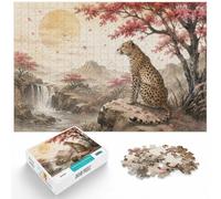 1000 Piece Jigsaw Puzzle for Adults, Cheetah under a Cherry Blossom Tree | For cold evenings at home, this 1000-piece jigsaw puzzle for adults offers 1000 pieces for the Christmas break.