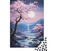 1000-Piece Jigsaw Puzzle for Adults, Cherry Blossom Moon Night, 70x50cm/1000pcs, Relaxing Home Activity And Family Time at Home