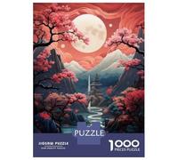 1000 Piece Jigsaw Puzzle for Adults Cherry Blossom Moonlit Landscape-2 Puzzles for Adults Family Game A Work of Art Unique Gifts for Birthday And Christmas 70x50cm/1000pcs